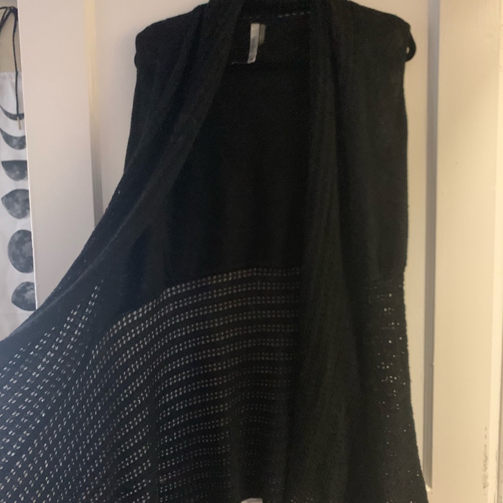 Sleeveless, Long, Crochet Cardigan